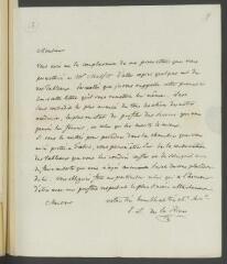4 vues  - De la Rive, P[ierre-]L[ouis]. Lettre autographe signée à [François] Tronchin, aux Délices, pour lui recommander [Firmin] Massot.- [1789-1790] (ouvre la visionneuse)
