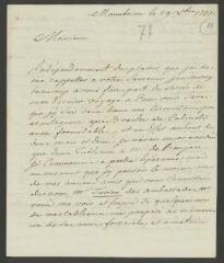 6 vues  - Devigneux, [Jérôme]. Lettre autographe signée à [François] Tronchin.- Mannheim, 29 décembre 1777 (ouvre la visionneuse)