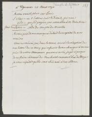 2 vues  - [Tronchin, François]. Copie (ou résumé?) autographe d\'une lettre à [Jérôme] Devigneux.- 20 août 1790 (ouvre la visionneuse)