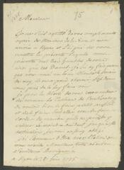 4 vues  - Devigneux, [Jérôme]. Lettre autographe signée à [François] Tronchin, aux Délices, à Genève.- Nyon, 28 juin 1775 (ouvre la visionneuse)