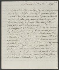 6 vues  - [Devigneux, Jérôme]. Lettre autographe signée [à François Tronchin].- Munich, 10 mars 1792 (ouvre la visionneuse)