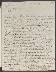 4 vues  - Boissieu, [Jean-Jacques] de. Lettre autographe signée à [François] Tronchin, aux Délices, à Genève.- Lyon, 25 septembre 1792 (taxe postale) (ouvre la visionneuse)