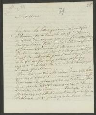 4 vues  - Devigneux, [Jérôme]. Lettre autographe signée à [François] Tronchin, à Genève. - Mannheim, 17 janvier 1779 (taxes postales) (ouvre la visionneuse)