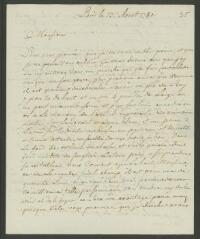 4 vues  - Devigneux, [Jérôme]. Lettre autographe signée à [François] Tronchin, à Genève. - Paris, 13 août 1780 (annotation postale) (ouvre la visionneuse)