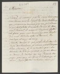 4 vues  - Devigneux, [Jérôme]. Lettre autographe signée à [François] Tronchin, à Genève.- Paris, 8 septembre 1784 (ouvre la visionneuse)