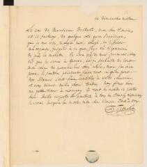 2 vues  - Tronchin, T[héodore]. Lettre autographe signée à son cousin le professeur [Louis] Tronchin, à Genève.- \'Dimanche matin\' [1754-1759] (ouvre la visionneuse)
