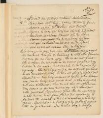 4 vues  - [Tronchin, Théodore]. Lettre autographe non signée à [Louis-Joseph de Ponte], comte d\'Albaret, Hôtel de l\'ambassadeur de Sardaigne, à Paris.- 23 août 1765 (taxe et marque postales) (ouvre la visionneuse)