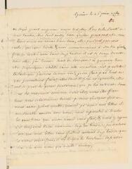 4 vues  - [Diodati, Marie-Elisabeth, dite Bétie]. Lettre autographe non signée à son père [Théodore] Tronchin, au Palais Royal, à Paris.- Genève, 16 juin 1769 (ouvre la visionneuse)