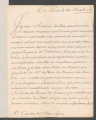 4 vues  - Monaco, [Jacques-François-Léonor de Goyon de Matignon, duc de Valentinois], prince de. Lettre non autographe signée à [Jean] Tronchin, conseiller d\'Etat, à Genève.- Paris, 28 avril 1731 (ouvre la visionneuse)