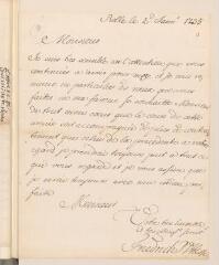 4 vues  - Friedrich p[rince, plus tard Frédéric II, landgrave] d[e] Hesse[-Cassel]. Lettre autographe signée au conseiller [Jean] Tronchin, à Genève.- Rolle, 2 janvier 1735 (ouvre la visionneuse)