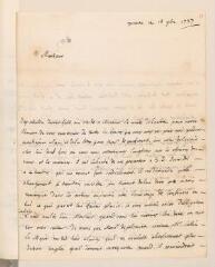 4 vues  - Pasteur, [Beat]. Lettre autographe signée [à Jean Tronchin].- Genève, 18 novembre 1737 (ouvre la visionneuse)