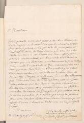4 vues  - Lullin de Chateauvieux, [Michel]. Lettre autographe signée à [Jean] Tronchin, ancien conseiller, à Genève.- Choully, 9 décembre 1734 (ouvre la visionneuse)