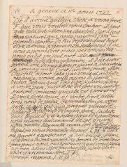 2 vues  - Tronchin, [Antoine]. Lettre autographe non signée à son fils [Pierre Tronchin].- Genève, 11 août 1727 (ouvre la visionneuse)
