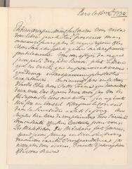 4 vues  - [Thellusson, Isaac] . Lettre autographe non signée à Jean Tronchin.- Paris, 16 décembre 1734 (ouvre la visionneuse)