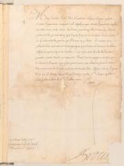 4 vues  - Marie [Leszczynska, épouse de Louis XV, reine de France]. Lettre non autographe, signée, contresigné du secrétaire Brou[...], à son cousin le landgrave [Charles] de Hesse-Cassel.- Versailles, 15 juillet 1727 (ouvre la visionneuse)