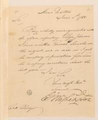 4 vues  - Washington, G[eorg]e. Lettre non autographe signée au colonel Olney.- \'Head Quarters, 5 juin 1782 (ouvre la visionneuse)