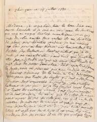 4 vues  - Marsay, Charlotte de. Lettre autographe signée [à Anne Tronchin].- Changin, 14 juillet 1735 (ouvre la visionneuse)