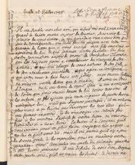 2 vues  - [Tronchin, Anne]. Lettre autographe non signée [à son mari Jean Tronchin].- Lundi 4 juillet 1735 (ouvre la visionneuse)