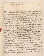 4 vues  - T[ronchin, Anne, épouse de Jean Tronchin ]. Lettre autographe, signée d\'une initiale, à son fils J[ean-]R[obert] Tronchin, à Berne, chez M. \'Trasler, hoste du Lion d\'or, à Lausanne\'.- 29 octobre 1734 (ouvre la visionneuse)