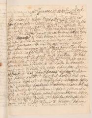 4 vues  - [Tronchin, Jean]. Lettre autographe non signée à son fils [Jean-Robert] Tronchin, à Berne.- Genève, mardi 26 octobre 1734 (ouvre la visionneuse)
