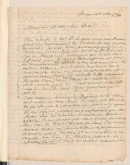 4 vues  - [Tronchin, Jean-Robert]. Lettre autographe non signée à son père [Jean Tronchin].- Berne, 16 septembre 1734 (ouvre la visionneuse)