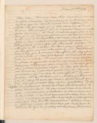 8 vues  - [Tronchin, Jean-Robert]. Lettre autographe non signée à son père [Jean Tronchin].- Berne, 23 septembre 1734 (ouvre la visionneuse)