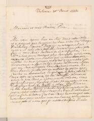 4 vues  - Tronchin, J[ean-]R[obert]. Lettre autographe signée à son père [Jean] Tronchin, à Genève.- Valence, 30 août 1732 (taxe et marque postales) (ouvre la visionneuse)