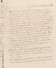 4 vues  - [Saladin de Crans, Antoine]. Lettre autographe non signée à Jacob Tronchin, au Palais Royal, à Paris.- Genève, 14 mars 1781 (ouvre la visionneuse)