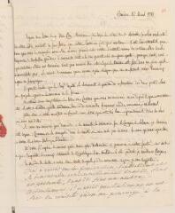 4 vues  - [Saladin de Crans, Antoine et Charles, père et fils]. Lettre doublement autographe, non signée, à Jacob Tronchin, au Palais Royal, à Paris.- Genève, 12 mars 1781 (ouvre la visionneuse)