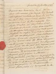 4 vues  - [Saladin de Crans, Antoine]. Lettre autographe non signée, [à Jacob Tronchin].- Genève, 21 juillet 1780 (ouvre la visionneuse)
