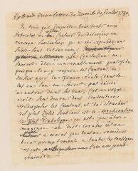 2 vues  - \'Extrait d\'une lettre de Zurich de Juillet 1780\' (copie de la main d\'Antoine Saladin de Crans, envoyée à Jacob Tronchin le 14 juillet 1780) (ouvre la visionneuse)