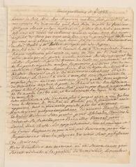 4 vues  - [Saladin de Crans, Antoine]. Lettre autographe non signée [à Jacob Tronchin].- Crans par Versoix, 5 novembre 1783 (ouvre la visionneuse)