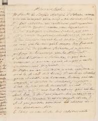 2 vues  - [Saladin de Crans, Antoine]. Lettre autographe non signée [à Jacob Tronchin].- [Début juillet 1782] (ouvre la visionneuse)