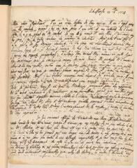 4 vues  - Muller, [Jean de]. Lettre autographe signée à [Jean-Robert] Tronchin[-Boissier], à la Boissière, Genève.- Schaffhouse, 16 octobre 1778 (ouvre la visionneuse)