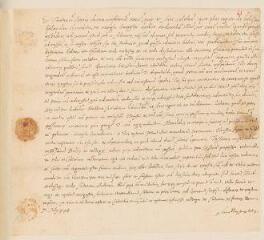 6 vues  - Farel, Guillaume. 3 lettres autographes signées à Pierre Viret.- Neuchâtel, 7 juillet -17 août 1548 (ouvre la visionneuse)