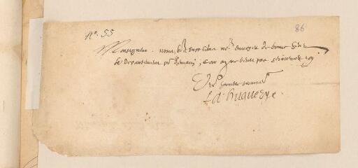 2 vues  - La Huguerye, Michel de. Billet autographe signé à Guillaume-Robert de La Marck, duc de Bouillon.- sans lieu ni date (ouvre la visionneuse)