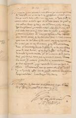 2 vues  - La Huguerye, Michel de. Lettre autographe signée à Guillaume-Robert de La Marck, duc de Bouillon.- St-Pierre, 30 octobre 1587 (ouvre la visionneuse)