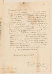 2 vues  - Le Faucheur, [Michel]. Lettre autographe signée à Théodore Tronchin.- Paris, 16 juillet 1654 (ouvre la visionneuse)