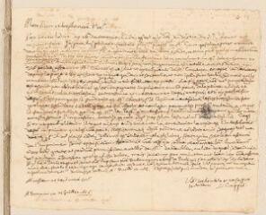 2 vues  - Cappel, Louis. Lettre autographe signée à Louis Tronchin à Lyon, au sujet d\'ouvrages théologiques de Cameron à imprimer.- Saumur, 27 juillet 1656 (ouvre la visionneuse)