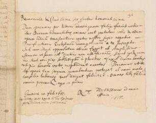 2 vues  - Tronchin, T[héodore]. Copie d\'une lettre à John Dury.- Genève, 10 février 1655 (ouvre la visionneuse)