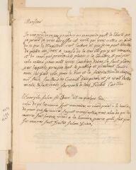 2 vues  - Cartier, Judith. Lettre autographe signée avec cachet au conseiller François Tronchin.- [Genève, 1753] (ouvre la visionneuse)