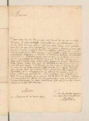 4 vues  - Merlat, Elie. Lettre autographe signée avec cachet à Jacques Ingrand.- Lausanne, 30 mars 1690 (ouvre la visionneuse)