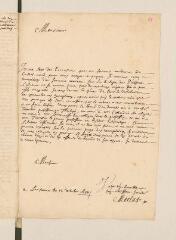 4 vues  - Lettre autographe signée d\'Elie Merlat à Jacques Ingrand.- Lausanne, 12 octobre 1699 (ouvre la visionneuse)