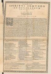 2 vues  - Placard imprimé intitulé \'Quaestiones spiritui immundo ad explicandum propositae a P. Cottono Societatis quam dicunt Iesu ex autographo expressae cum fide\'.- [Paris, 1605] (ouvre la visionneuse)