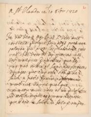 4 vues  - Angeville, d\', grand prieur de Saint-Claude. Lettre autographe signée à Jean-Alphonse Turrettini. - Saint-Claude, 10 octobre 1720 (ouvre la visionneuse)